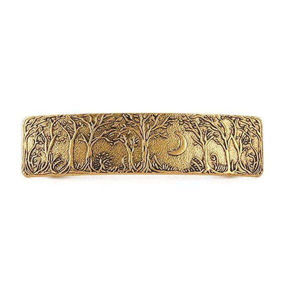 Night Forest in gold color with Half Moon Hair Clip main image 5